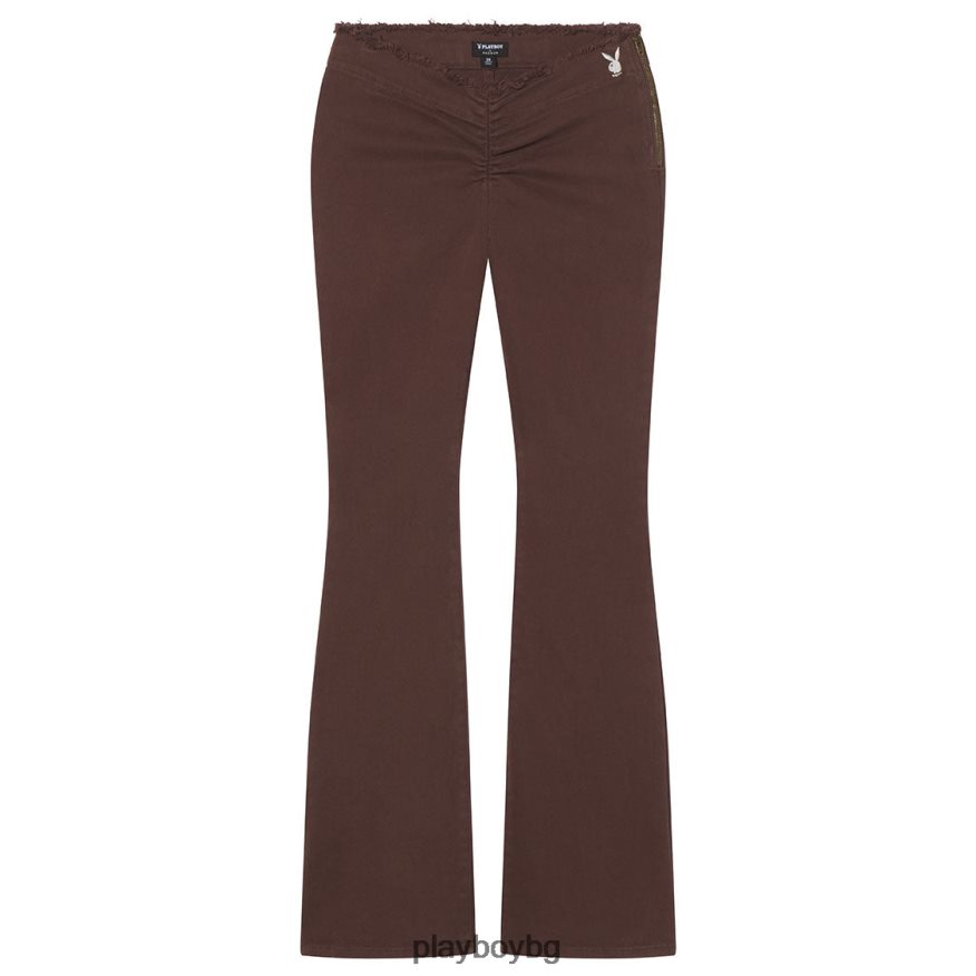 облекло бг Playboy Жени дънкови панталони с ниска талия кафяво JZ04JB1195