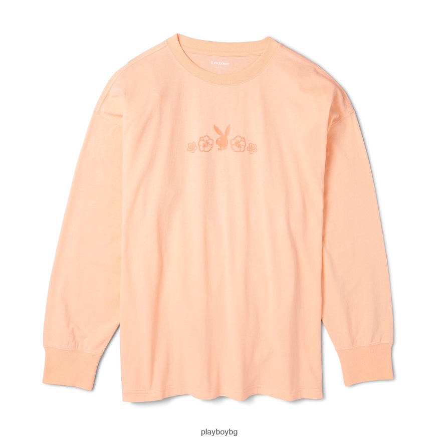 облекло бг Playboy Жени сърф гадже тениска с дълъг ръкав оригинален JZ04JB1002