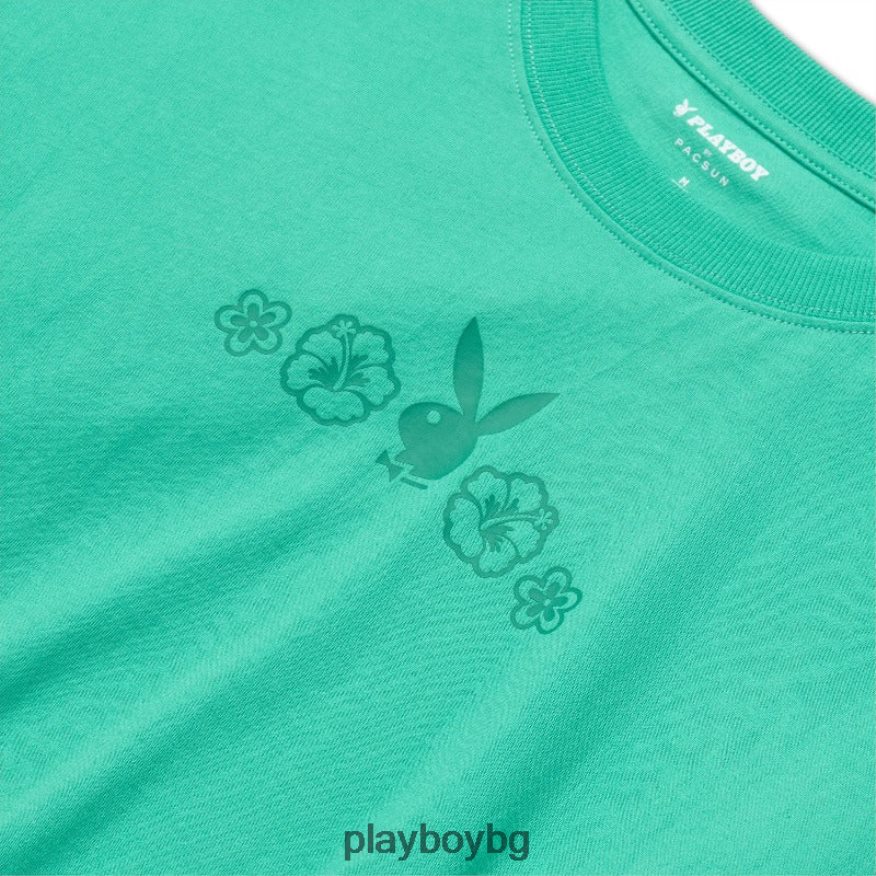 облекло бг Playboy Жени овъргайз тениска с дълъг ръкав остров оригинален JZ04JB1003
