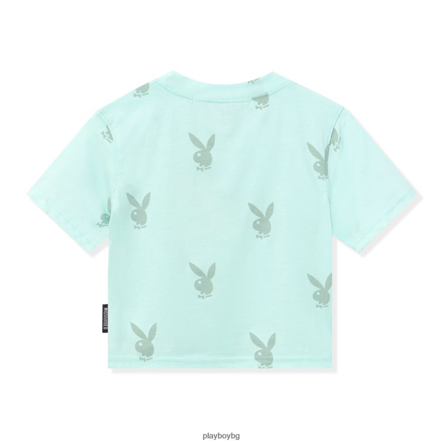 облекло бг Playboy Жени изрязана тениска със заешка глава зелено JZ04JB1010