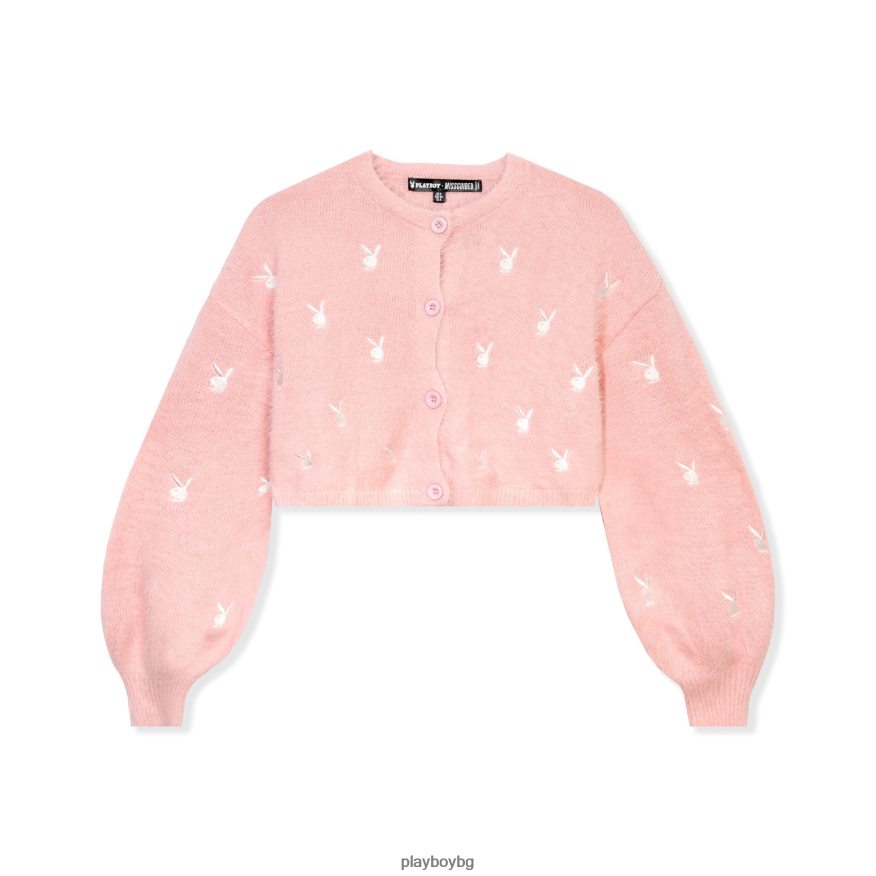 облекло бг Playboy Жени пухкава плетена жилетка розово JZ04JB1055