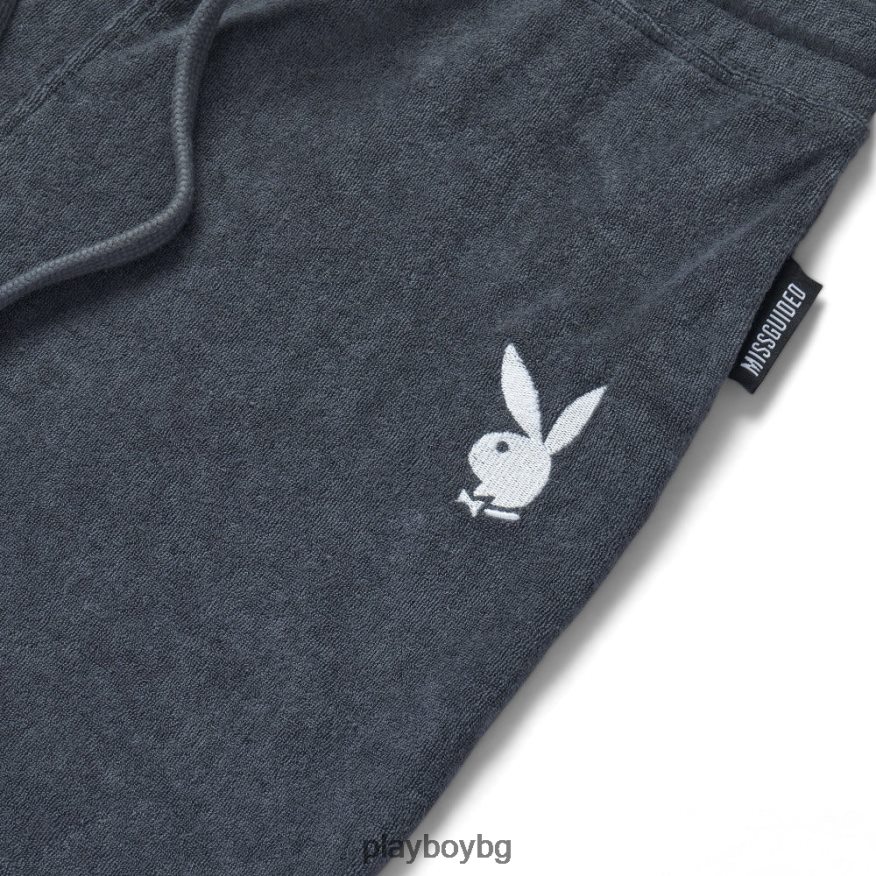 облекло бг Playboy Жени холна овърсайз риза и къс комплект сиво JZ04JB947