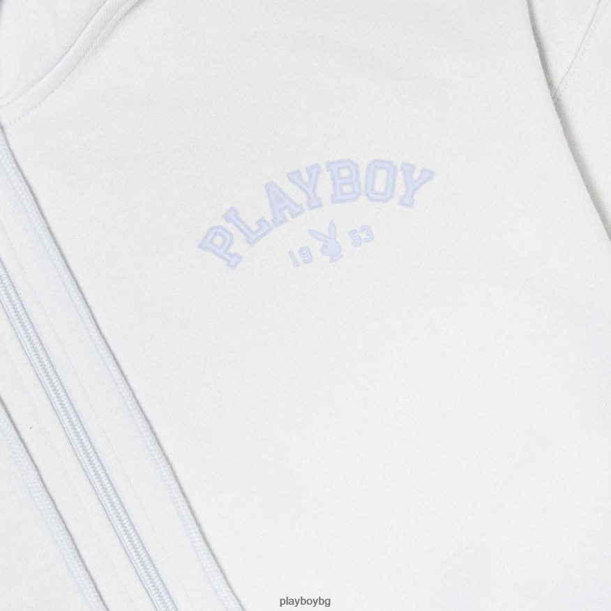 облекло бг Playboy Жени Суичър с цип от 1953 г оригинален JZ04JB1085