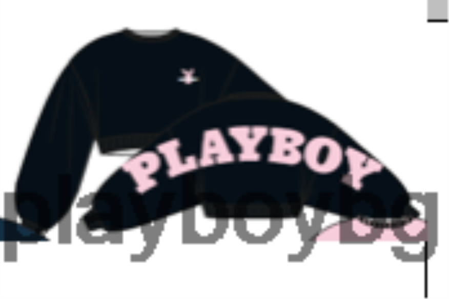 облекло бг Playboy Жени голям плетен пуловер с графика на гърба черен JZ04JB1069