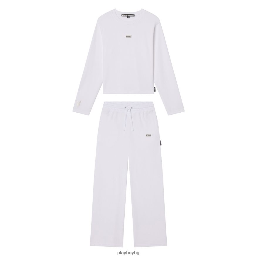 облекло бг Playboy Жени холен комплект с дълъг ръкав бяло JZ04JB1071