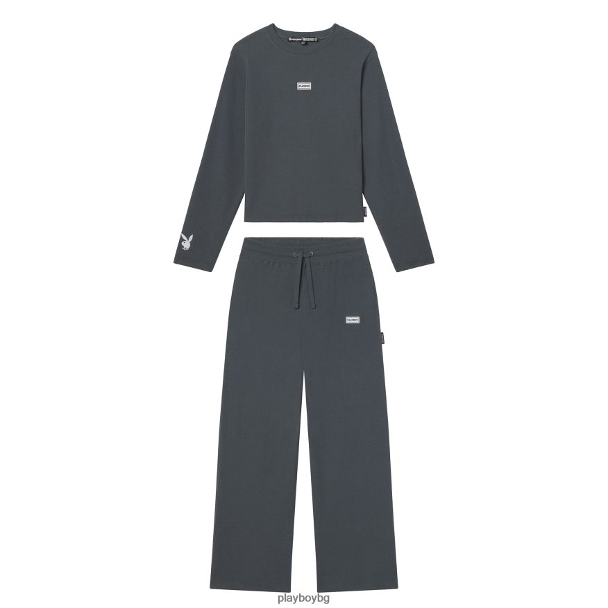 облекло бг Playboy Жени холен комплект с дълъг ръкав сиво JZ04JB1072