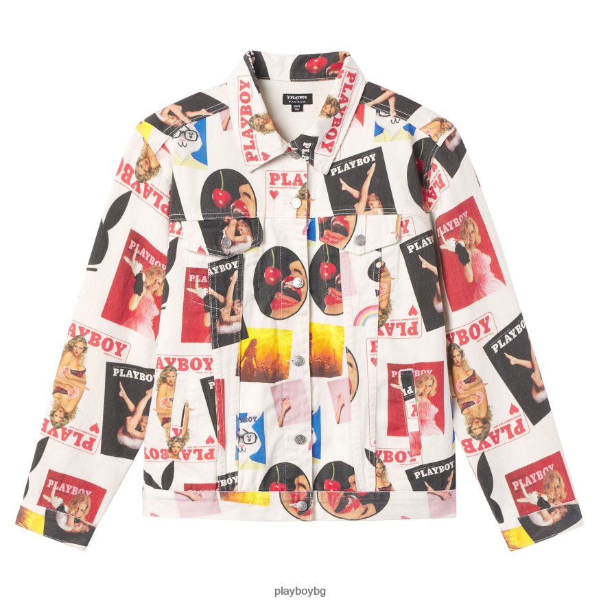 облекло бг Playboy Жени винтидж яке на шофьор на камион оригинален JZ04JB1076