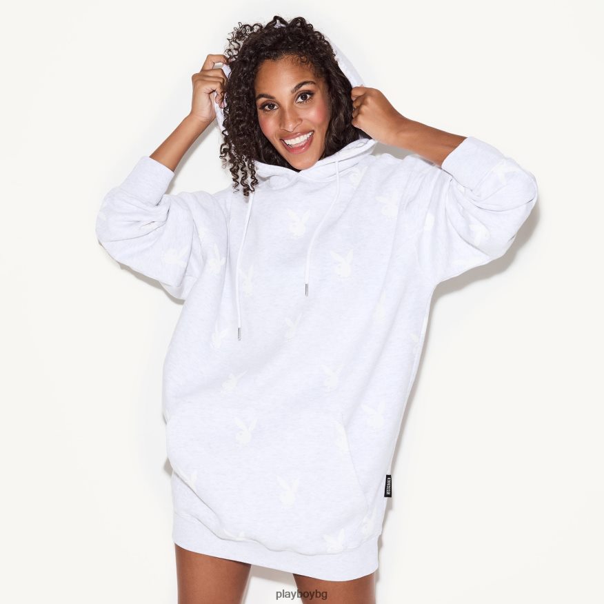 облекло бг Playboy Жени спортна клубна рокля с качулка сиво JZ04JB1120