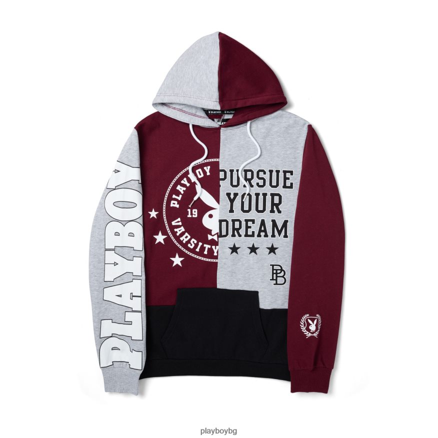 облекло бг Playboy Жени университетска качулка бордо JZ04JB1137