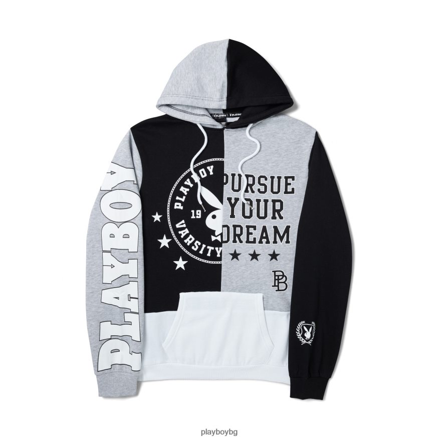 облекло бг Playboy Жени университетска качулка черен JZ04JB1138