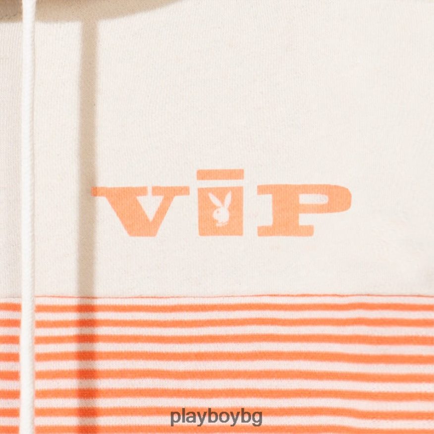 облекло бг Playboy Жени суичър с качулка с качулка с качулка с качулка с качулка с качулка с качулка и ивици оригинален JZ04JB1152