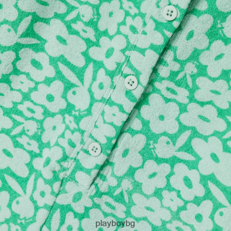 облекло бг Playboy Жени кемпер хавлиени гащички принт със зелен смърч JZ04JB1340