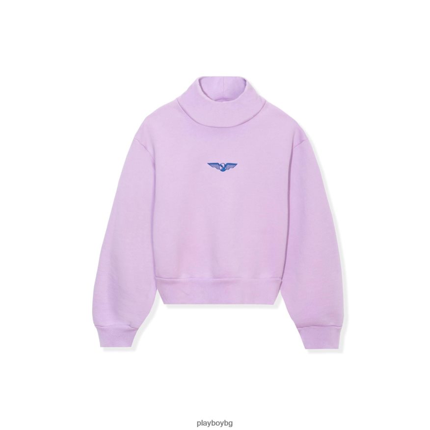 облекло бг Playboy Жени изрязан суичър с висока яка aviation wings лилаво JZ04JB1161
