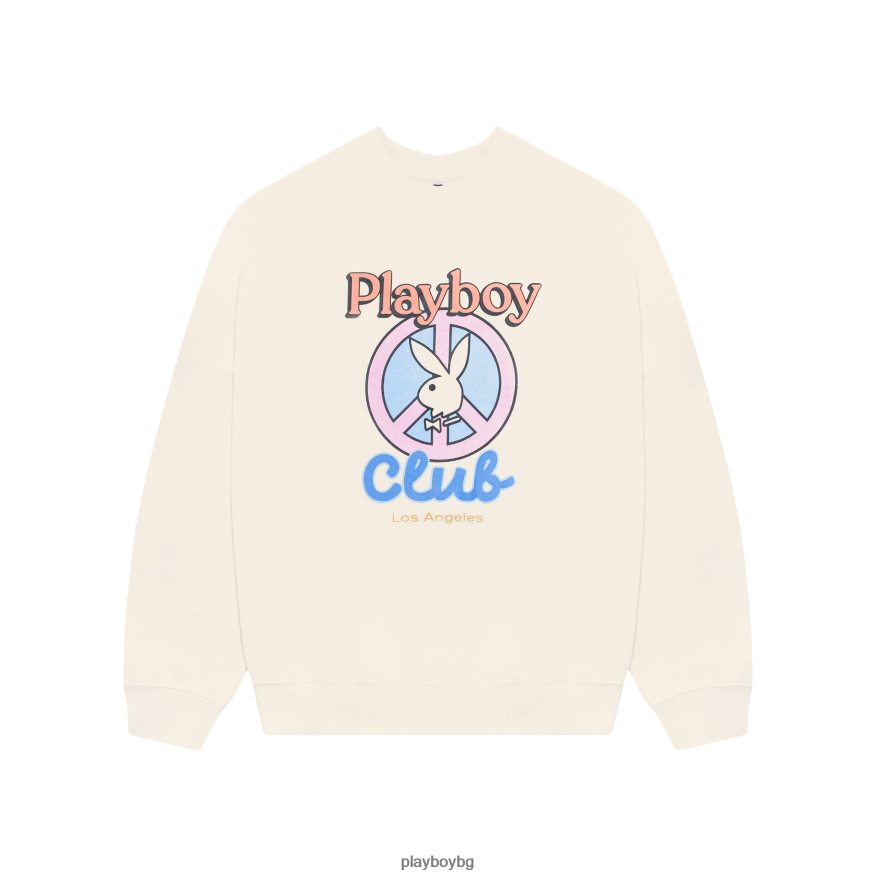 облекло бг Playboy Жени суичър с деколте smile club костен JZ04JB1078