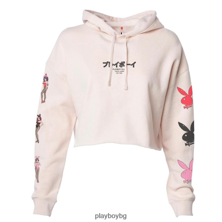облекло бг Playboy Жени tokyo club bunny cropped hoodie руж оригинален JZ04JB1066