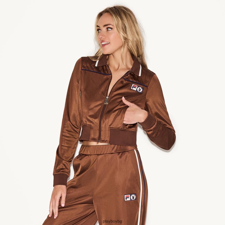 облекло бг Playboy x FILA Жени тънко яке с цип jill кафяво JZ04JB1093