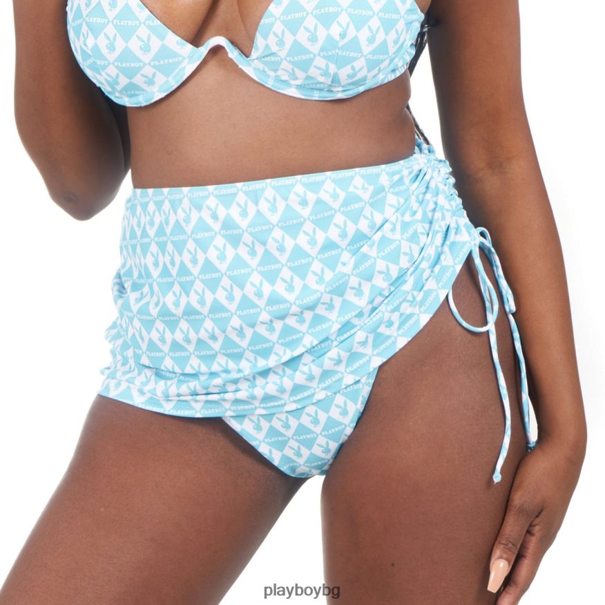 облекло бг Playboy Жени монограм мини саронг светло синьо JZ04JB1276