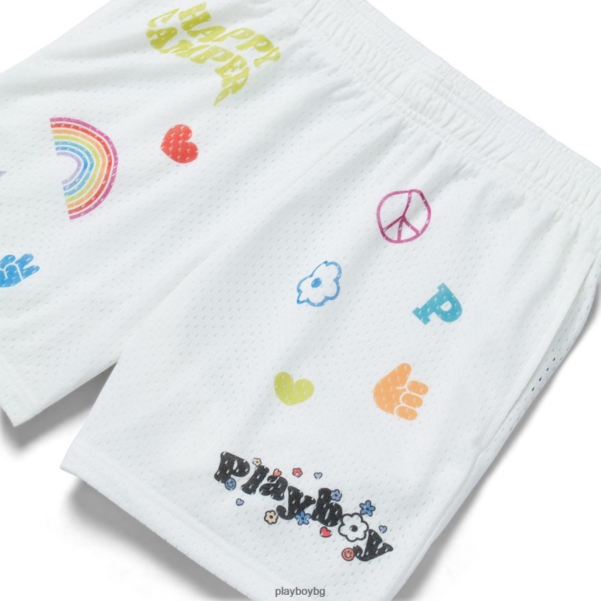 облекло бг Playboy Жени баскетболни шорти звезда бяла JZ04JB1336