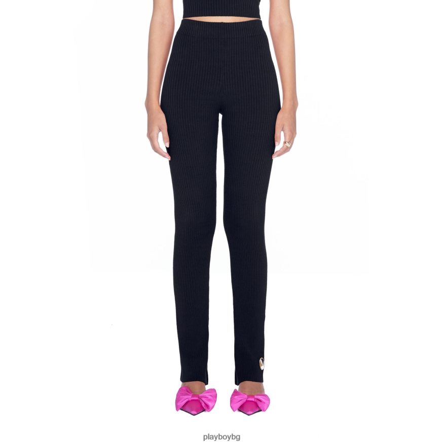 облекло бг Playboy Жени разширен рипсен клин черен JZ04JB657