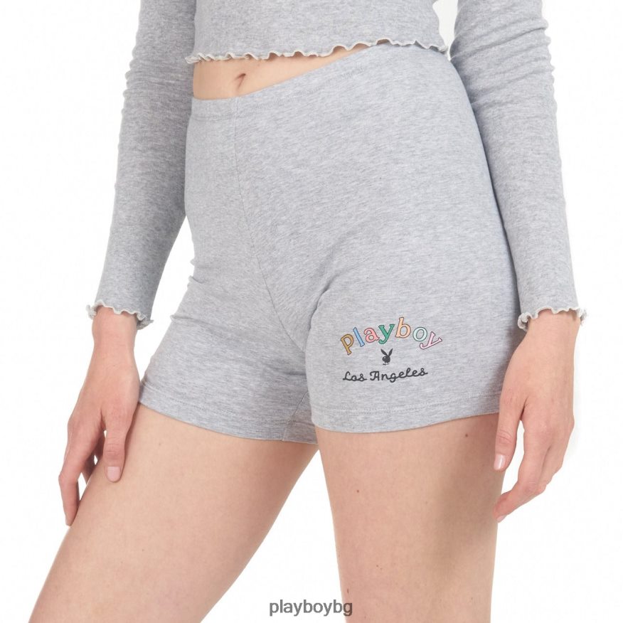 облекло бг Playboy Жени Rainbow мастхед велосипед къс хедър сиво JZ04JB1319