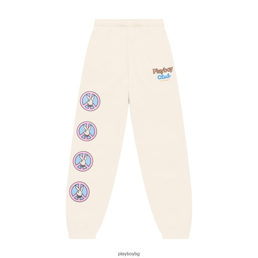 облекло бг Playboy Жени спортен панталон smile club бяла кост JZ04JB1213