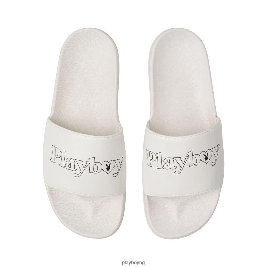 обувки бг Playboy Жени диапозитиви на главата на сърцето бяло JZ04JB836