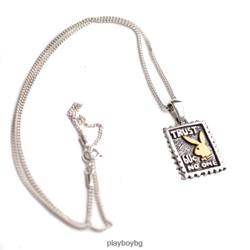 аксесоар бг Playboy мъже не вярвай на никого огърлица двуцветен, 18 инча JZ04JB872