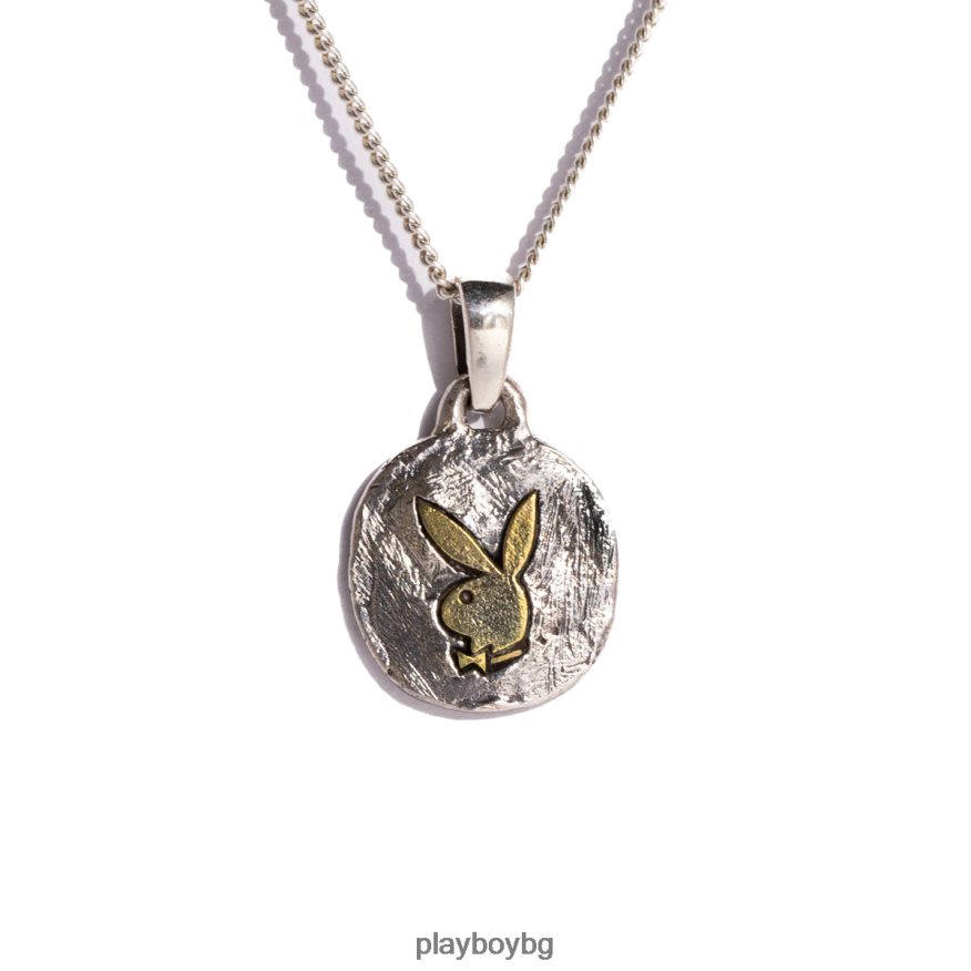 аксесоар бг Playboy мъже огърлица с висулка с монета със заешка глава смесен метал JZ04JB877