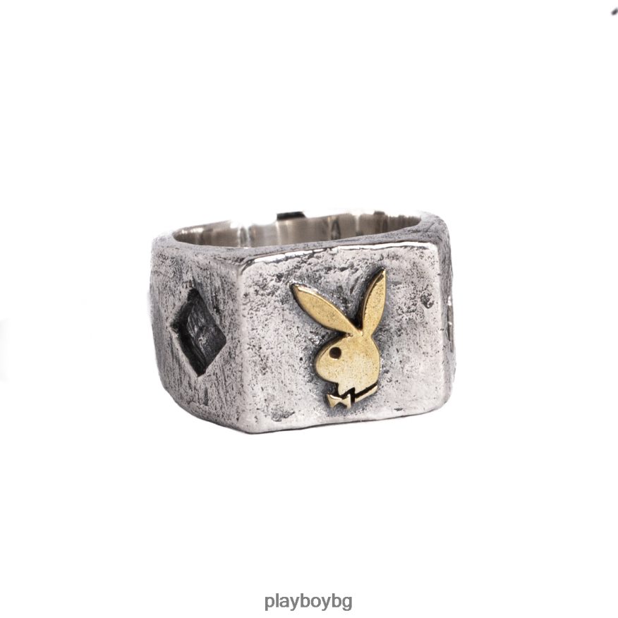 аксесоар бг Playboy мъже пръстен с диамантена заешка глава оригинален JZ04JB886