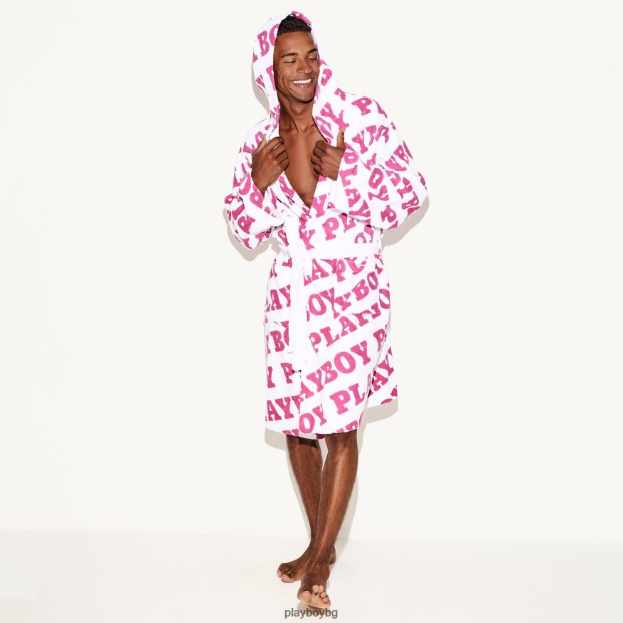 аксесоар бг Playboy мъже хавлиената роба лого на фуксия JZ04JB827