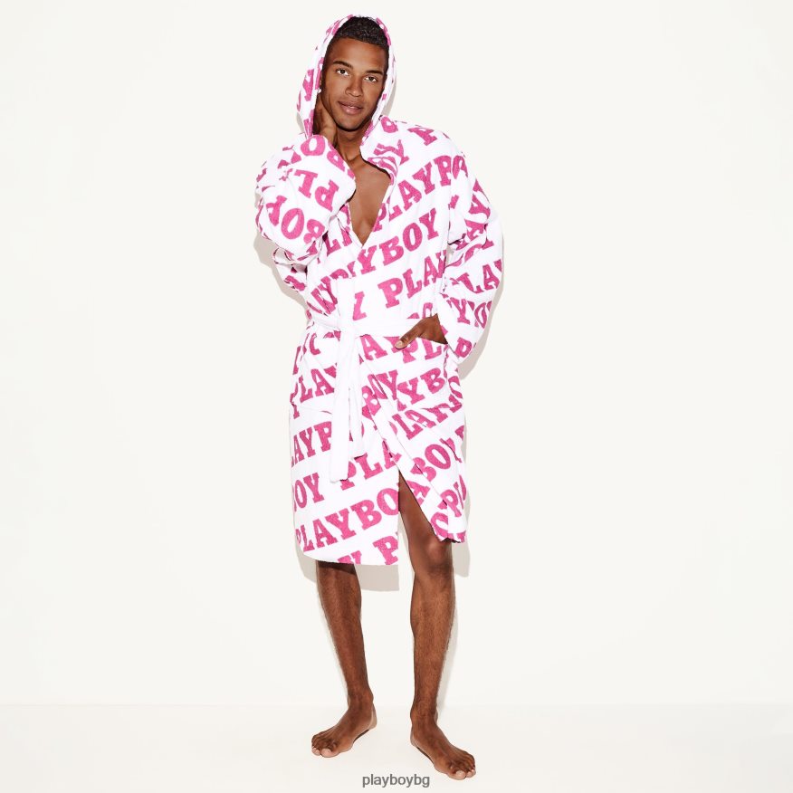 аксесоар бг Playboy мъже хавлиената роба лого на фуксия JZ04JB827
