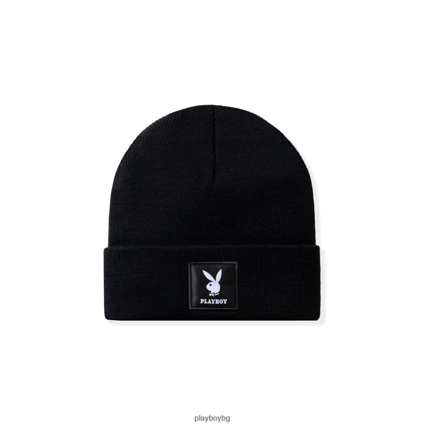 аксесоар бг Playboy мъже плетена шапка с лого черен JZ04JB751