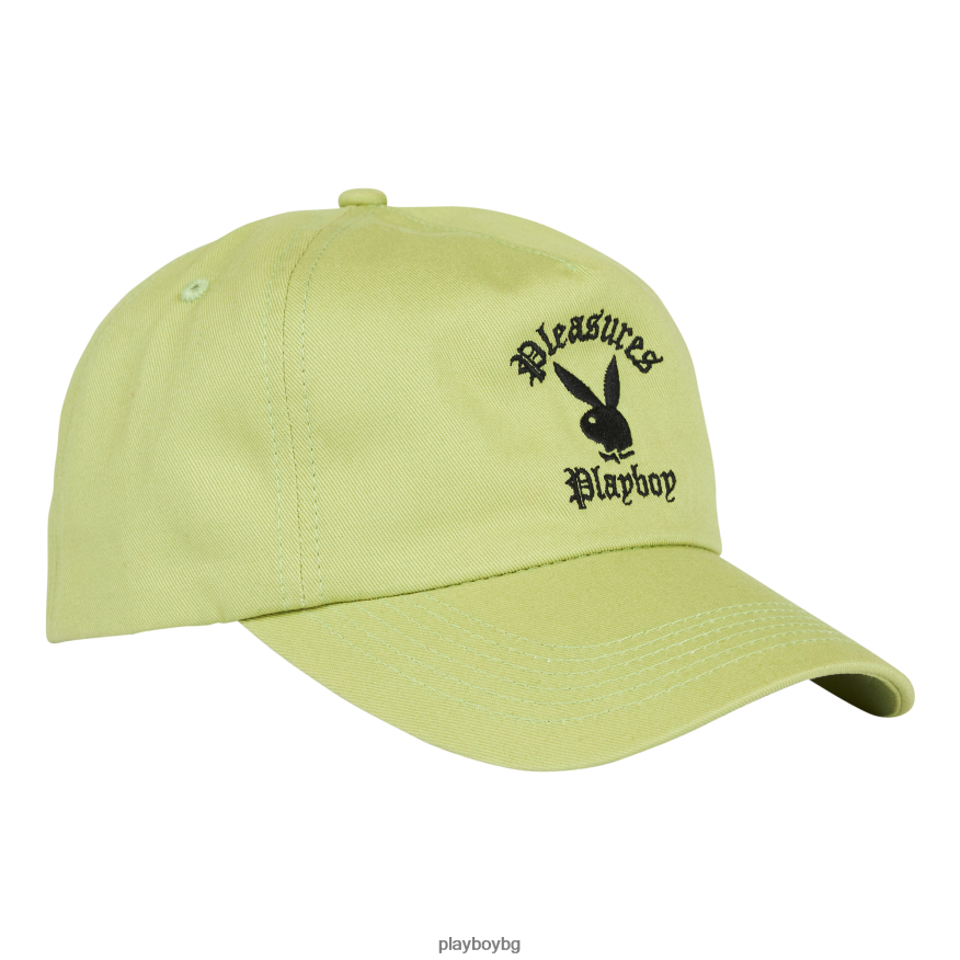 аксесоар бг Playboy x Pleasures мъже шапка с презрамка зелено JZ04JB804