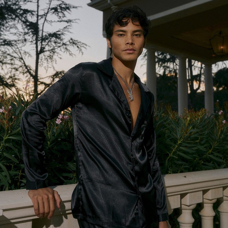 облекло бг Playboy мъже сатенен холен комплект Mansion черен JZ04JB671