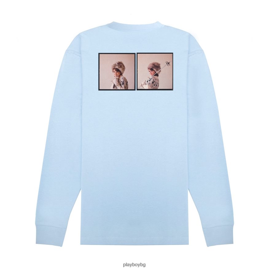облекло бг Playboy мъже януари 1964 плеймейтка Шарън Роджърс ски зайче с дълъг ръкав светло синьо JZ04JB187