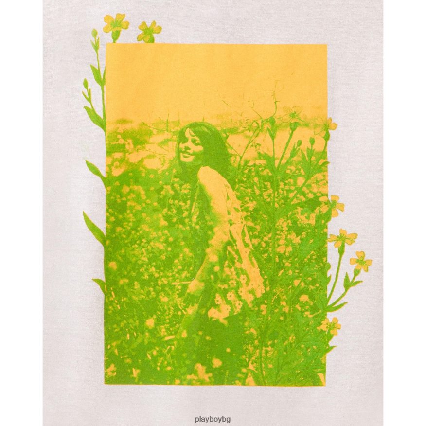 облекло бг Playboy мъже август 1968 г. плеймейт гейл олсън тениска с флорална глава оригинален JZ04JB305
