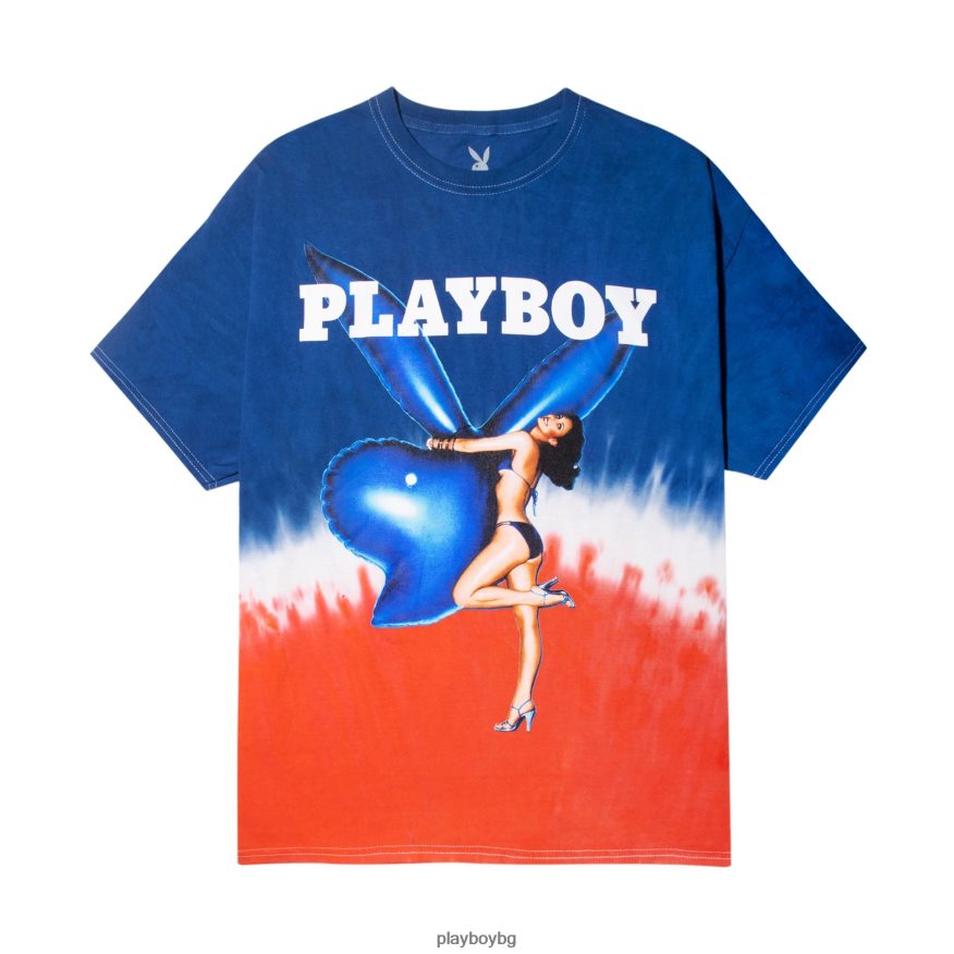 облекло бг Playboy мъже юли 1977 г. корична тениска tie dye оригинален JZ04JB277