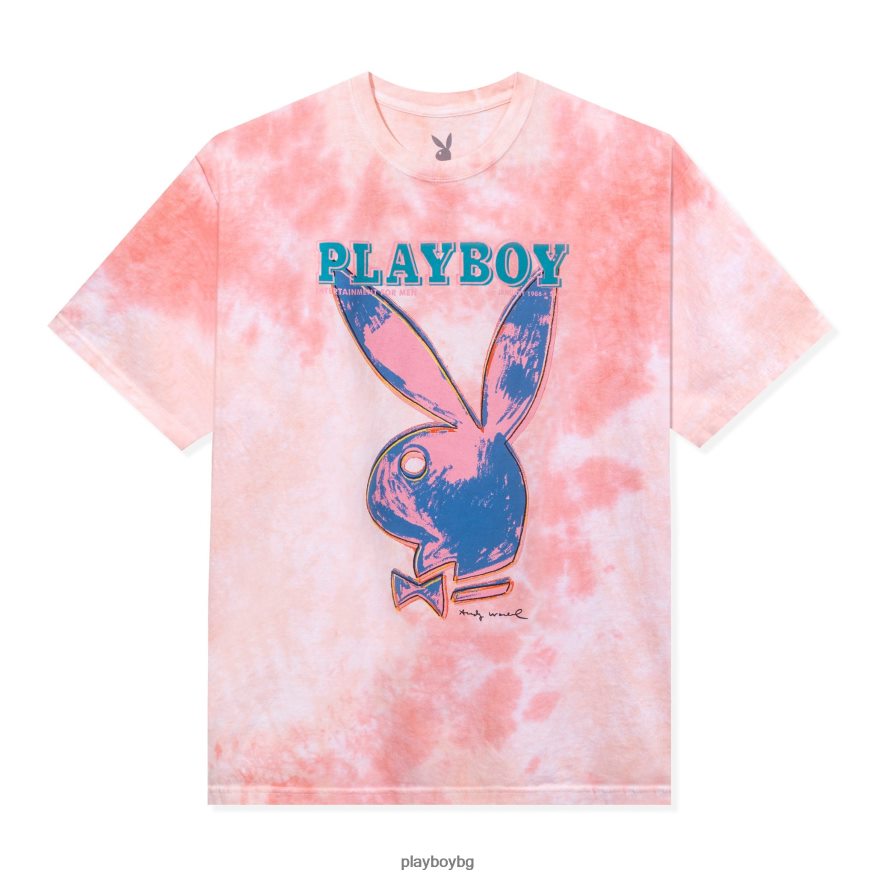 облекло бг Playboy мъже януари 1986 г. тениска с корицата на andy warhol tie dye оригинален JZ04JB280