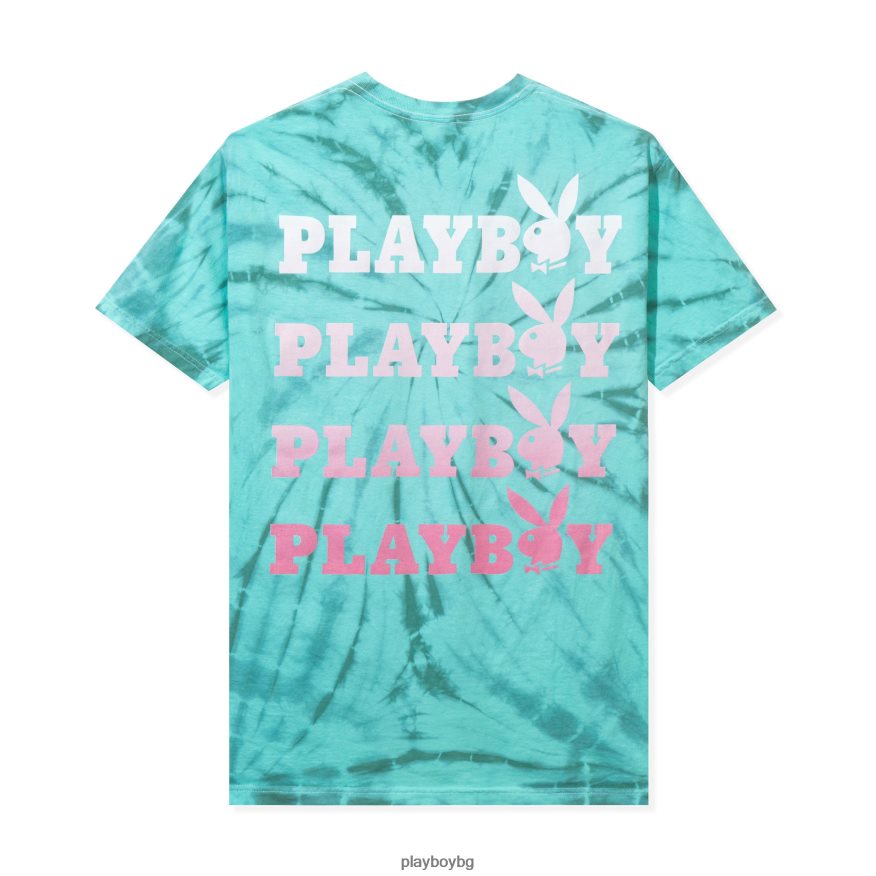 облекло бг Playboy мъже повтаряща се тениска с боядисана вратовръзка синя боя за вратовръзка JZ04JB262