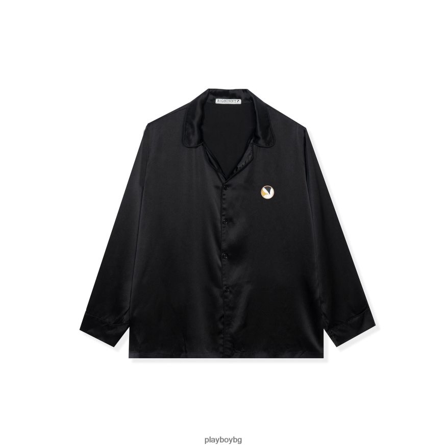 облекло бг Playboy мъже копринено горнище с яка и копчета ръжда JZ04JB269