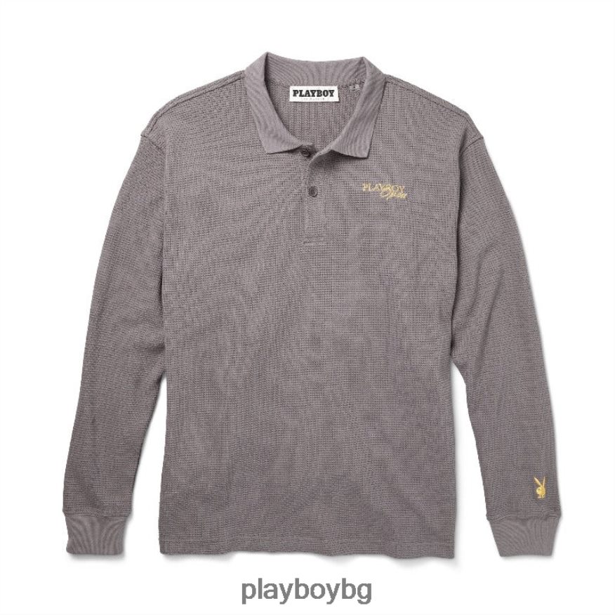 облекло бг Playboy мъже отворено поло с дълъг ръкав калай JZ04JB286