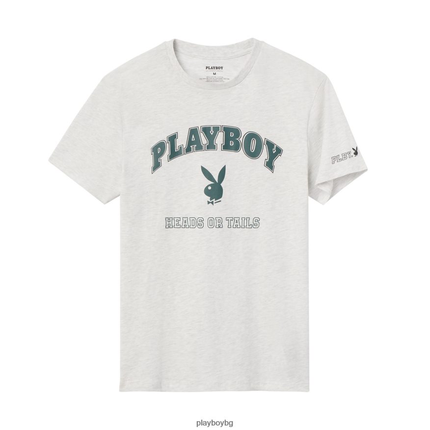 облекло бг Playboy мъже тениска с глави или опашки овесена каша JZ04JB306