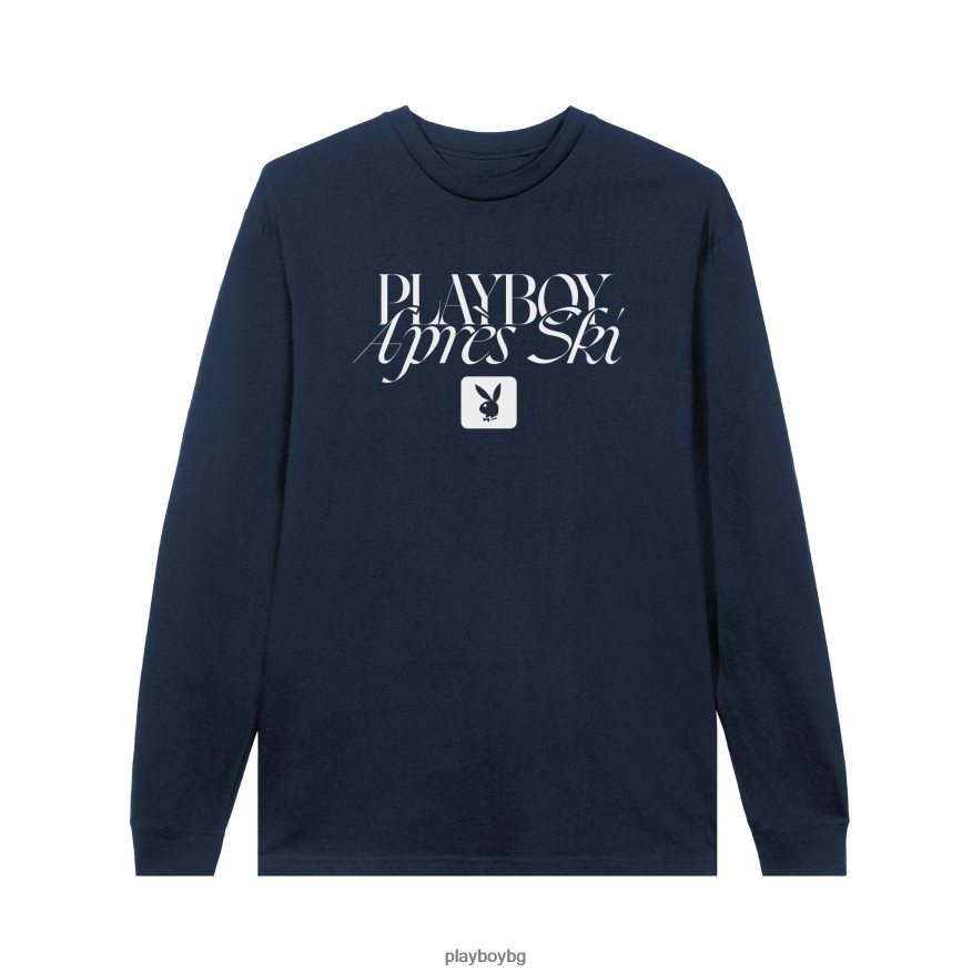 облекло бг Playboy мъже апрески с дълъг ръкав военноморски флот JZ04JB70