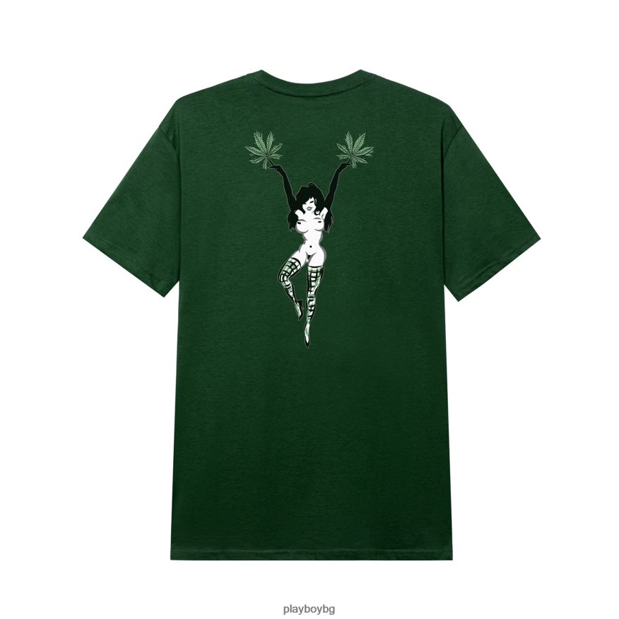 облекло бг Playboy мъже екипна женска тениска зелено JZ04JB77
