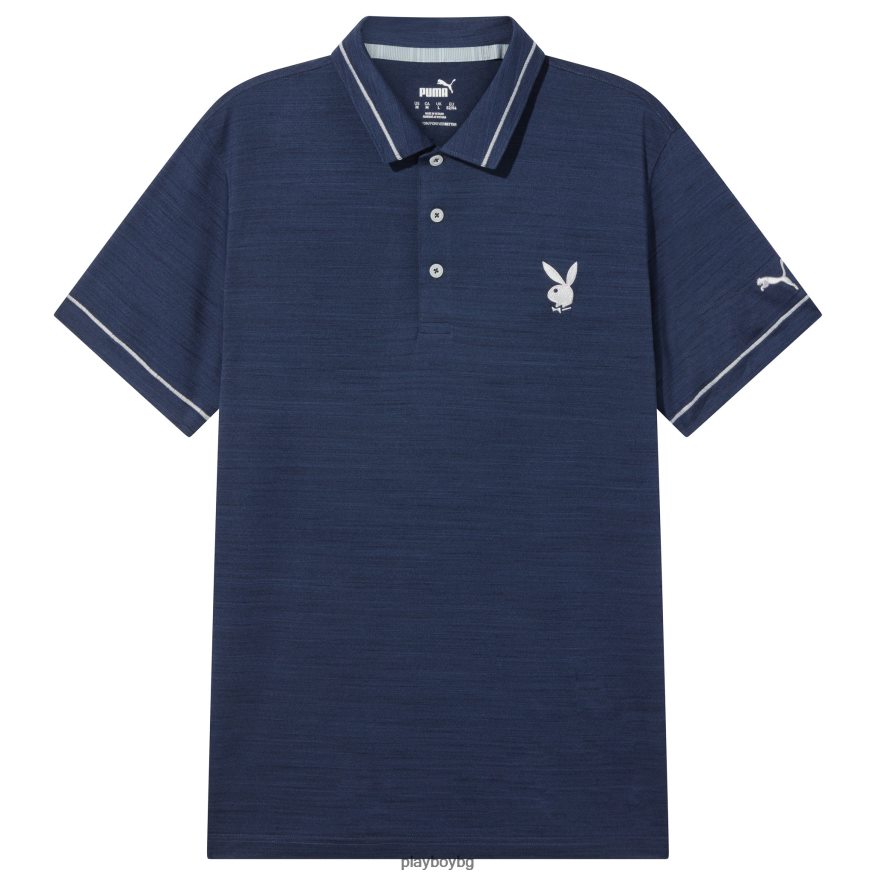 облекло бг Playboy мъже Puma Golf Tipped Performance Polo военноморски флот JZ04JB113