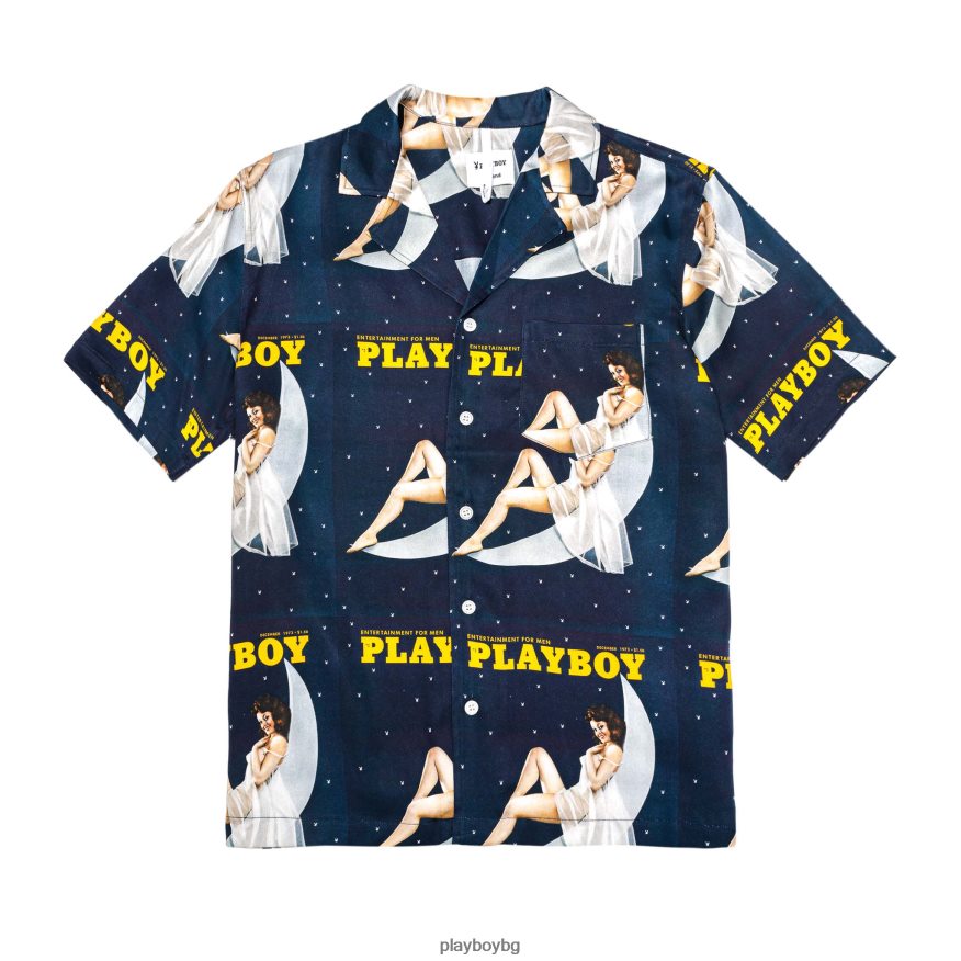 облекло бг Playboy мъже soulland лагерна тениска от декември 1973 г военноморски флот JZ04JB189
