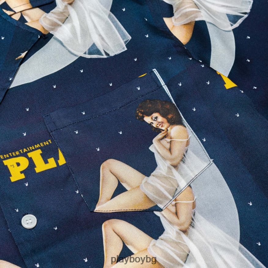 облекло бг Playboy мъже soulland лагерна тениска от декември 1973 г военноморски флот JZ04JB189