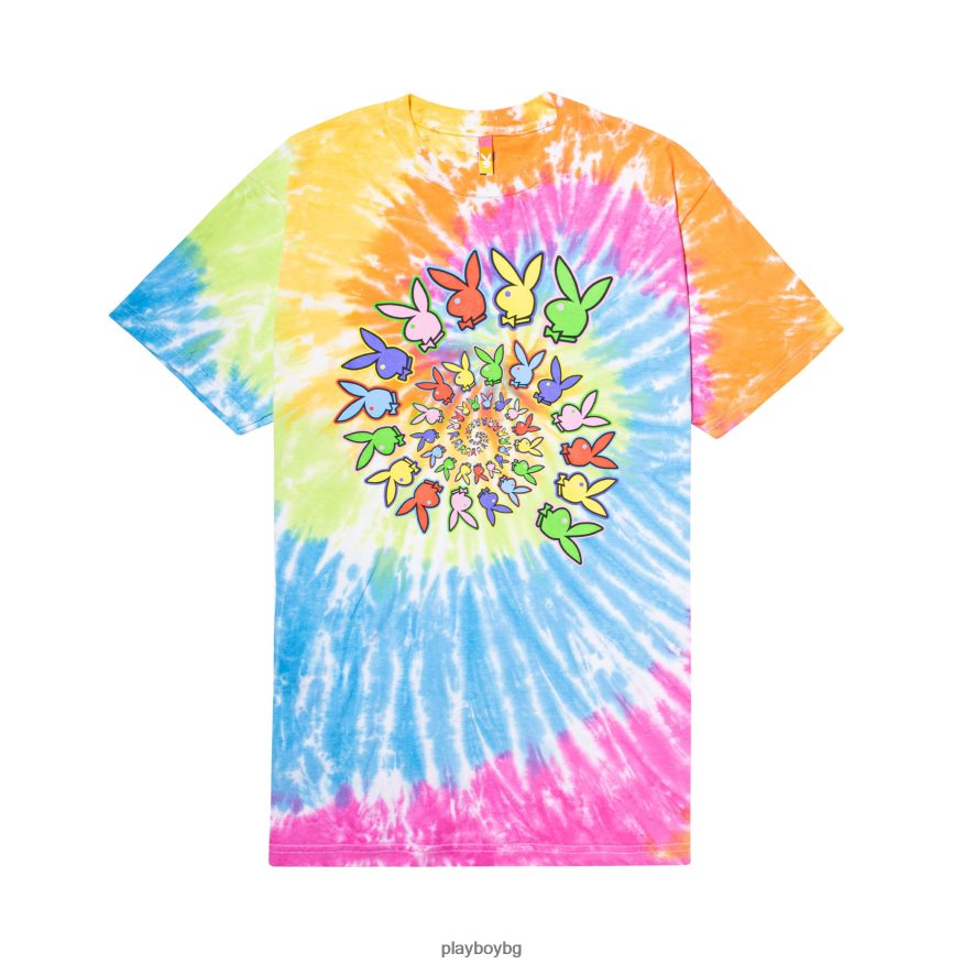 облекло бг Playboy x Color Bars мъже спирална тениска с вратовръзка дъга JZ04JB228