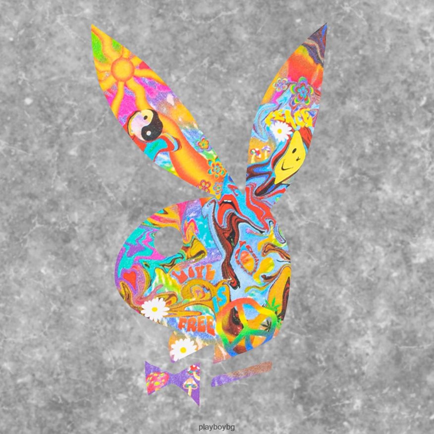 облекло бг Playboy x Color Bars мъже тениска с боя за вратовръзка на пътуване оригинален JZ04JB231