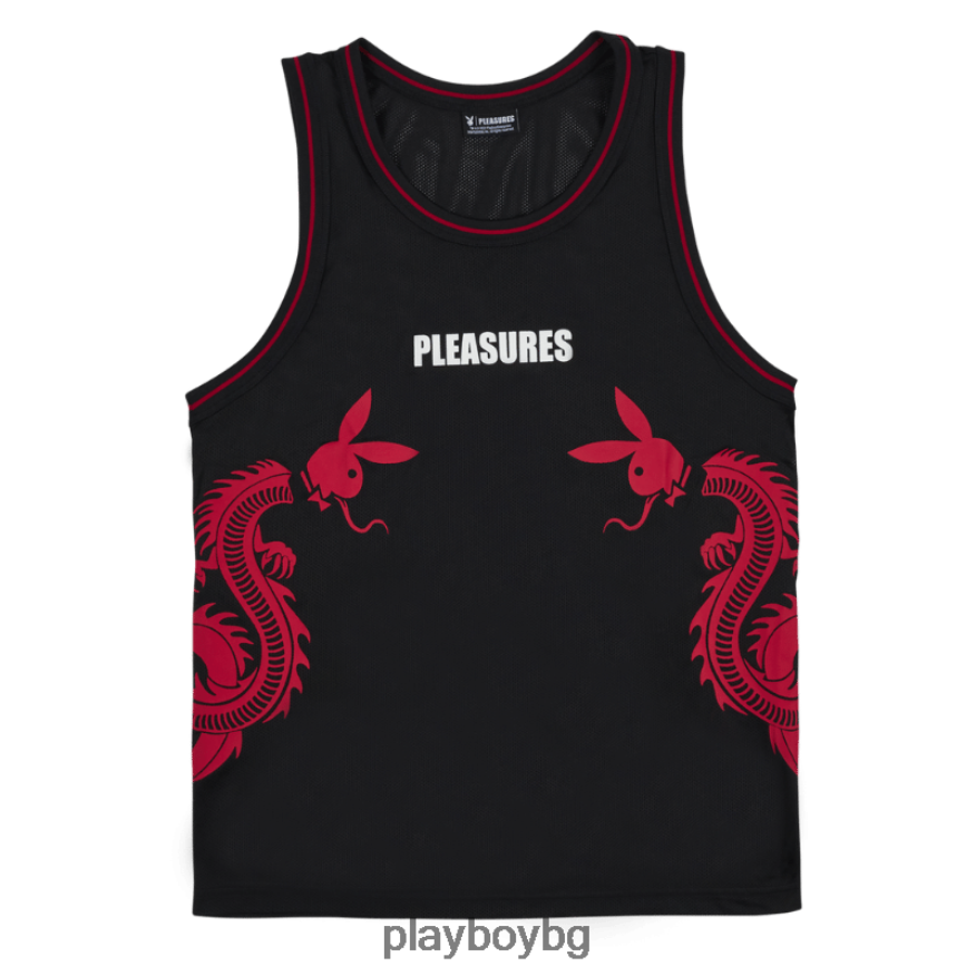 облекло бг Playboy x Pleasures мъже опашки баскетболна фланелка черен JZ04JB161